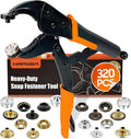 Snap Tool for Boat Covers, Heavy Duty Snap Fastener Tool, Snap Installation Tool with 320 PCS 4 Color 15mm Metal Snaps for Fabric