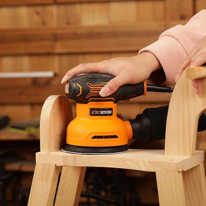 5" Orbital Sander,300W Electric Sander 5000-12000OPM Variable Speeds with 20Pcs Sandpapers,Power Orbital Sanders for Woodworking and Sanding with Vacuum Dust Collector