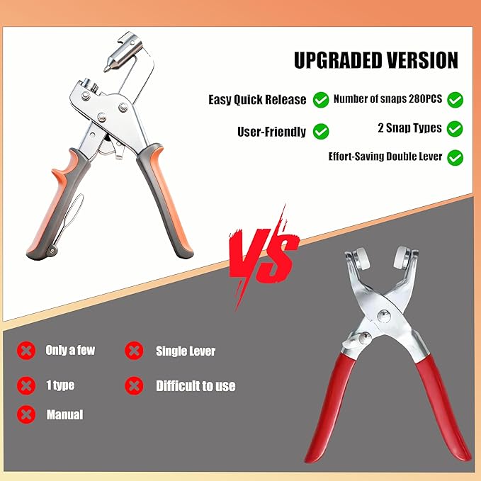 TRILVIX Heavy Duty Snap Fastener Tool Set, Leather Snaps and Fasteners kit, 15mm snap Tool with 80 Sets Boat Cover Snaps for Fabric, for Boat Covers, Canvas, Leather, Tarps, Fabric, Sewing