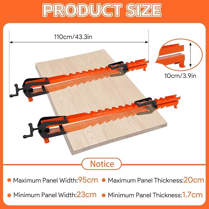43 inch Pressure Panel Clamps 2 Pack, 4-Way Pressure Steel Clamps