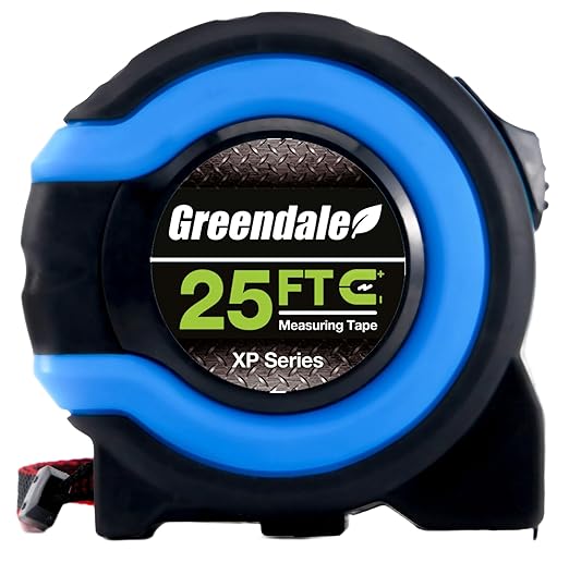 Greendale – 6 Pack Tape Measures 25 ft – Easy-Read Fractions, Magnetic Tip, Quick-Lock & Auto-Retract – Heavy-Duty Measuring Tape with Belt Clip – Blue