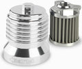 PC Racing FLO PCS4C Reusable Harley Oil Filter Aluminum Spin-On | Black Billet Aluminum, Magnetic Prefilter, High-Flow Stainless Mesh, Twin Cam & M8, Reusable Spin-On Filter