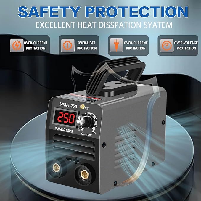 Super Mini Stick Welder Machine,110V 250A ARC Portable MMA Welding Machine for Beginners,Welding Machine with 10pcs Welding Rod Tools,IGBT Inverter Welder,Hot Start Arc Force Anti-stick (Gray)