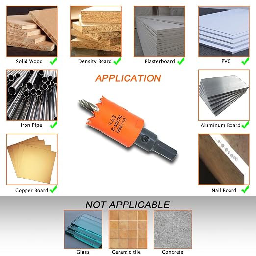 1-1/8 inch Hole Saw with Arbor for Metal Wood Plastic, 1.1 in Bimetal Hole Cutter for Different Project with Smooth and Flat Drilling Edge, Fast Chip Removal