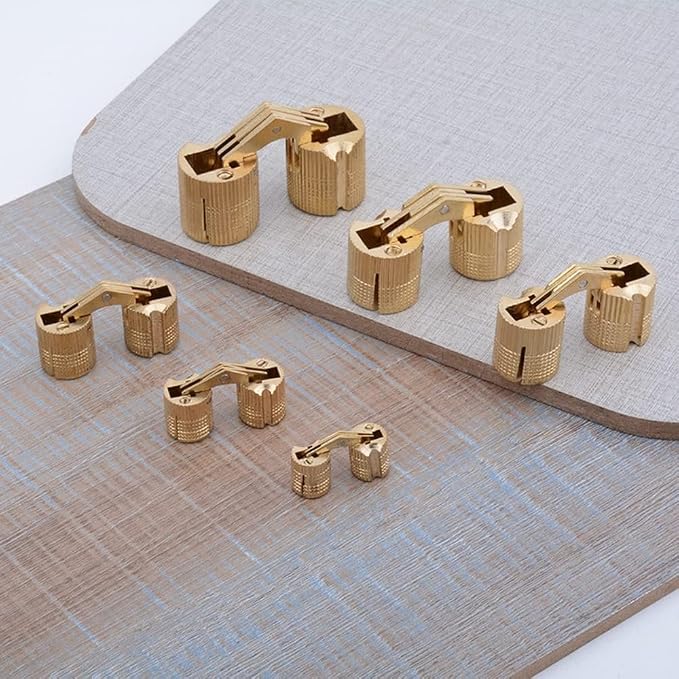8mm Invisible Brass Barrel Hinges Hidden 180 Degree Opening Angle for DIY Jewelry Box Hand 4 pcs