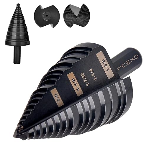 M35 Step Drill Bit for Metal, 1/4" to 1-3/8", Cobalt Bits, Heavy Duty for Stainless Steel, Metal, Aluminum, Copper, 6-Steps. 204