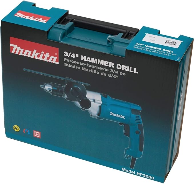Makita HP2050-R 6.6 Amp 3/4 in. Hammer Drill with Case (Renewed)
