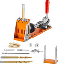 VEVOR Pocket Hole Jig Kit, Adjustable and Easy to Use Pocket Hole Jig System with Step Drills, Wrenches, Drill Stop Rings, Screws and Square Drive Bits, Dual Scale Marks, for DIY Carpentry Projects