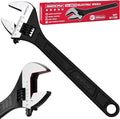 SEDY 12-Inch Adjustable Wrench, Black Oxide Finish Wide Jaw Spanner with Inch/Metric Scale, Premium Drop Forged Steel for Automotive Plumbing and Household Repairs