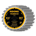 6-1/2 Inch Circular Saw Blade, 24-Tooth with 5/8" Arbor ATB Framing Saw Blade for Cutting Wood (6.5" 10-Pack)