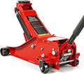Jack Boss 3 Ton Floor Jack, 6600LBS Capacity Hydraulic Car Jack, Low Profile Portable Jack with Dual Pumps, Quickly Lift Steel Service Jack, Lifting Range 3-1/8" Min to 20" Max Red