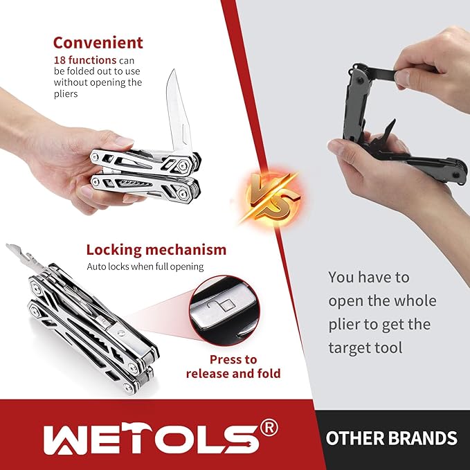 Multitool with Pocket Knife, Birthday Gifts for Men Women Mom Dad