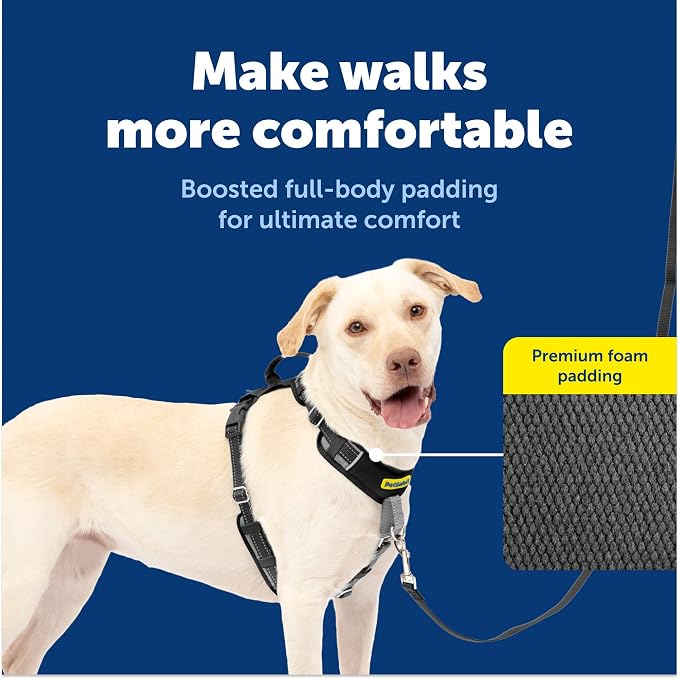PetSafe Easy Walk Comfort No Pull Dog Harness, Black, Large | Stops Pulling on First Use with Front Martingale Loop, Full-Body Padding, 5-Point Adjustable Fit