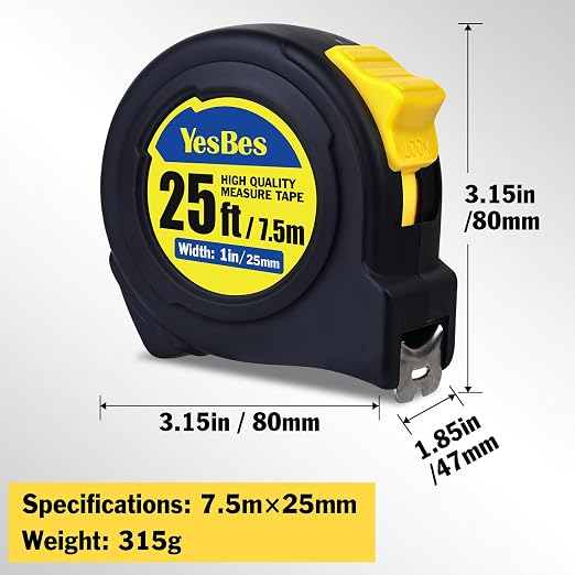 Tape Measure 25 ft, 10 Pack Bulk Easy Read Measuring Tape Retractable, Measurement Tape 25 FT by 1 in