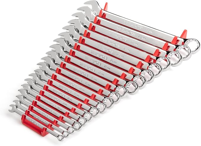 TEKTON Combination Wrench Set, 19-Piece | WCB91202 | 6 - 24 mm, Rack