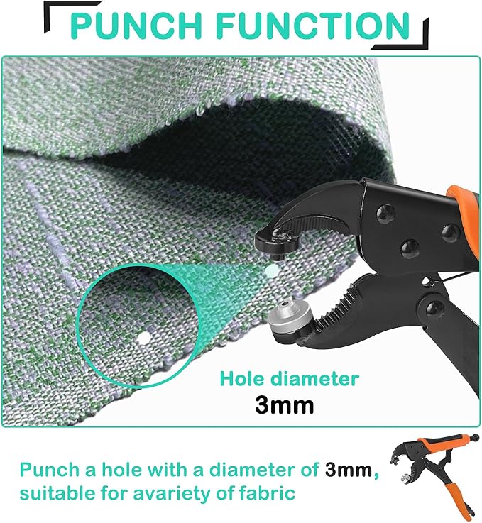 HUGEBO Heavy Duty Snap Fastener Tool Kit,Snap Setter Tool with 50 Sets of Snaps and Fastener Pliers, Perfect for Repairing Boat Covers, Metal Snaps, Canvas, Sewing, and Tarps.