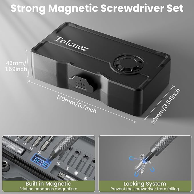 69 in 1 T Handle Ratchet Screwdriver Set,Multi Screwdriver for Home, Repair | 4 Handles,S2 Steel Bits,2 Position T Ratchet,Magnetic Screwdriver,Multi Tool Set for Every Job,Portable Storage Case,Men Gift