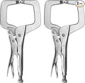 14-Inch Locking C-Clamp Pliers, Regular Tips, Heavy-Duty Welding Clamps