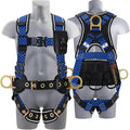 Trsmima Safety Harness Fall Protection - Full Body Harness Men Construction | Men Quick Adjust Buckles and Datachable Pad Tool Bag for Roofing Construction Workers