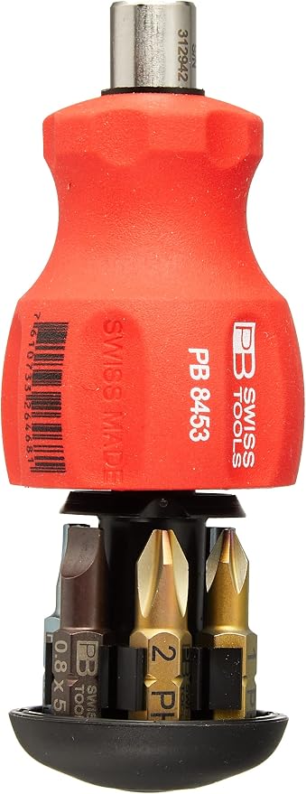 PB Swiss Tools PB 8453 Multi-bit Combination Screwdriver - Manual Screwdrivers & Sets (Red)