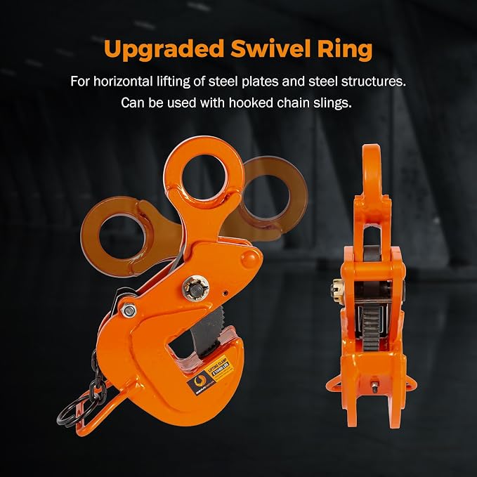 BEAMNOVA 2 Tons Horizontal Plate Lifting Clamp, Flexible Ring