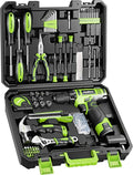 PULITUO Drill Set, 149-Piece Home Tool Set with 12V Green Cordless Drill, ToolBox, Hand Tool Kits for Women Men, DIY Enthusiasts for Home Improvement.