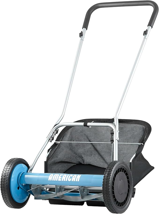 American Lawn Mower Company 1804-18 18-Inch 5-Blade Walk Behind Reel Lawn Mower with Grass Catcher