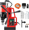 110V 1550W Magnetic Drill Press, 2" Drilling Capacity, 500 RPM, Variable Speed Single-Rail Portable Industrial Drill for Steel, Construction & DIY
