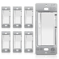 BESTTEN 6 Pack Super Slim Slide Dimmer Light Switch, Single Pole or 3 Way Dimmer Switches, Compatible with LED Dimmable Lamp, CFL, Incandescent, Halogen Bulb, ETL Listed, White