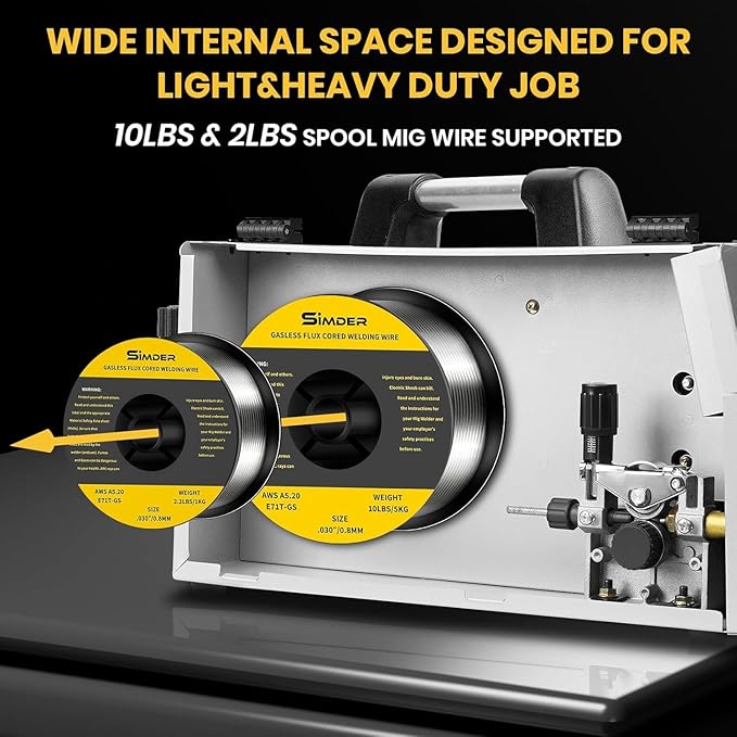 SSimder 6-in-1 MIG Welder & Plasma Cutter with Spool Gun 160A Gas MIG/Flux Core/Lift TIG/Stick/Cut Combo 110V 220V 35A Air Cutting for Auto Repair DIY & Small Workshop