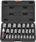 VEVOR 27Pcs Screw Extractor Set Hex Head Multi-Spline Easy Out Bolt Extractor Tool, CR-MO Steel Heavy Duty EZ Out Rounded Screw Remover, Adapters