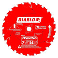 Diablo Framing Saw Blade for Wood - 7-1/4" Diameter, 24 ATB Teeth, 5/8" Arbor, .059" Kerf, 15° Hook Angle, .040" Plate, 8000 Max RPM, 3-Pack - D0724X3