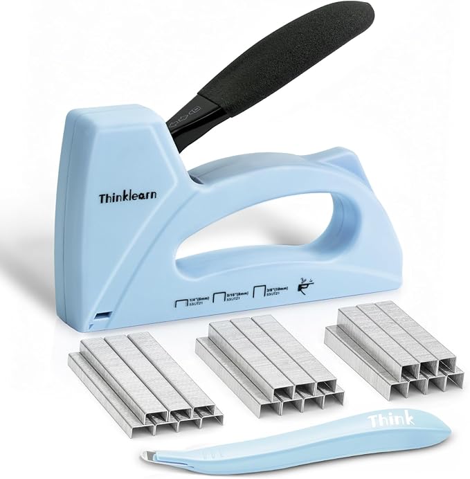 Light Duty Staple Gun for Wood, Upholstery Staple Gun for Classroom with 1600pcs JT21 Staples 1/4, 5/16, 3/8 inch and Staple Remover, Fabric Stapler Gun for Crafts, Bulletin Board Stapler for Teachers