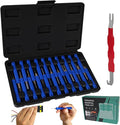 21+1Pcs Terminal Removal Tool Kit with Blow-Molded Case - Automotive Electrical Terminal Connector Separator Removal Tools Depinning Tool Kit for Most Connectors,Blue