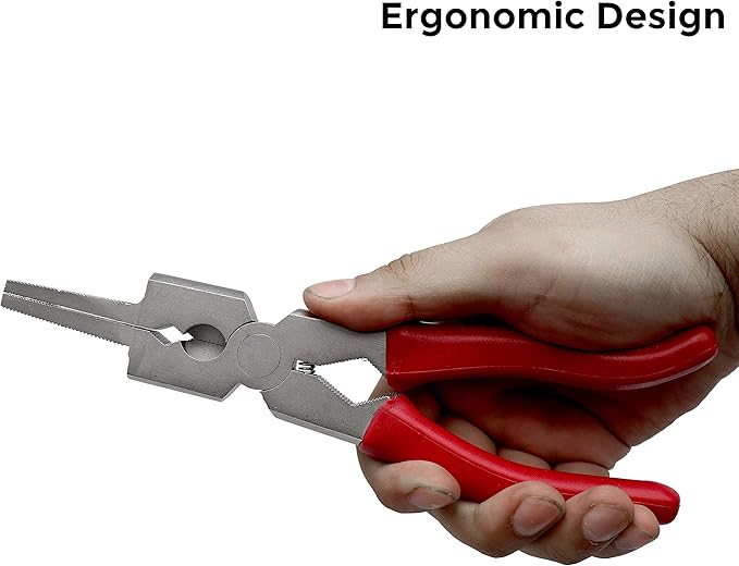 8” Mig Welding Plier, Nozzle Cleaner, Rounded Hammer Face, Tempered Wire Cutter, Ergonomic Vinyl Coated Handle, PM08, Strong Hand Tools