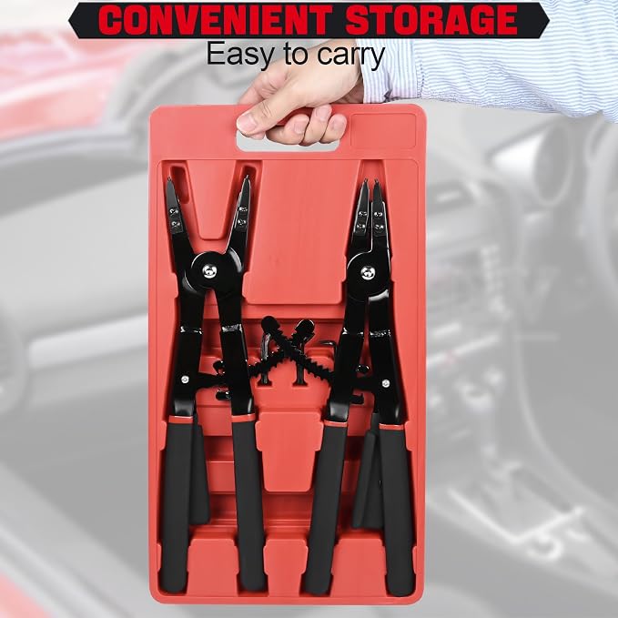 Snap Ring Pliers Set Heavy Duty - 2 PCS Large Heavy Duty Snap Ring Circlip Pliers ，16" Internal External Circlip Pliers Set with 45° 90° Tips