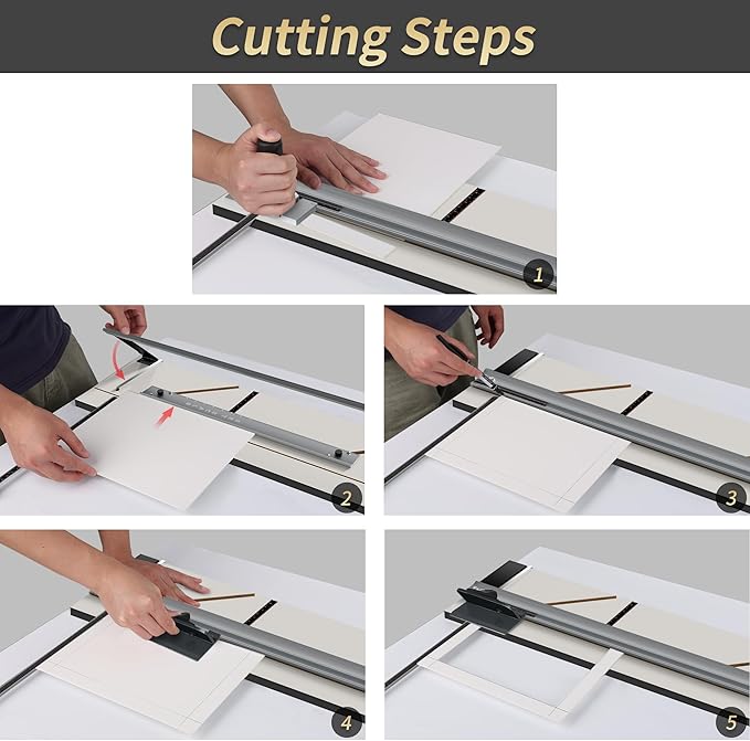 35 Inch Compact Elite Mat Cutter, High Precision Mat Board Cutter for Picture Framing and Art Projects at-Home Framers, White