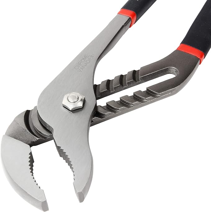Powerbuilt 16-Inch Groove Joint Pliers, Adjustable Water Pump Pliers, Comfort Dip-grip Handle - 641395