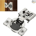 2 Pack (1 Pairs) 3/8" Overlay Soft Close Cabinet Hinges, Satin Nickel Stainless Steel Concealed Hinges with 3D Self-Closing for Face Frame Doors & Kitchens