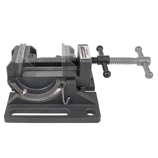Strong Hand Tools Cradle-Angle Drill Presss Vise with 2500 lb of Clamping Force, MAX 3.5" Jaw Opening, 0-90 Degree Adjustable Tilt, Durable Cast Iron Vise, For Drill and Woodworking, SBV390