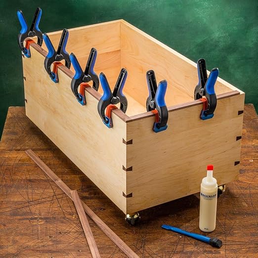 Rockler Medium Spring Clamps (Pair) – Easy Squeeze Bandy Clamps Woodworking for Thinner Stock, & Delicate Moldings – One-Handed Operation Medium Clamps – Easy to Grip Nylon Hand Clamps w/Fiberglass