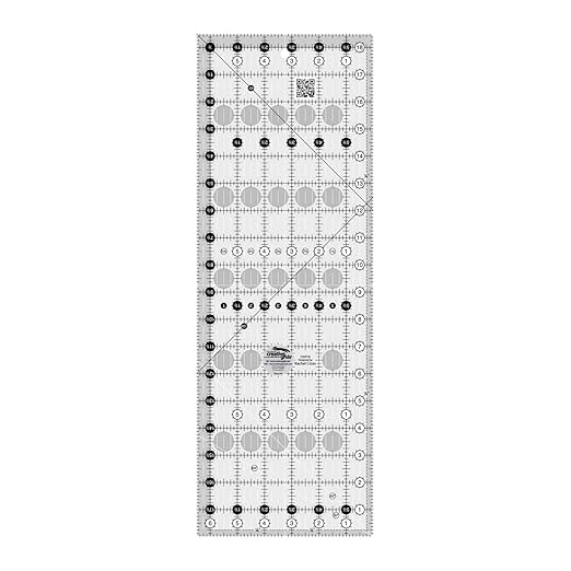 Creative Grids Quilt Ruler 6-1/2in x 18-1/2in Rectangle – CGR18 – Made in USA, Non-Slip Grip Acrylic Quilting, Sewing, Crafting, Patchwork Ruler for Measuring & Cutting Fabric