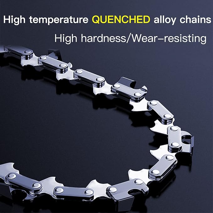 [4Chains+1Bar] 4 Inch Mini Chainsaw Chain with Replacement Saw Chain Bar, 4 Inch Replacement Chains for Portable Mini Chainsaw for Wood Branch Cutting 1/4LP Pitch .043" Gauge 28 Drive Links