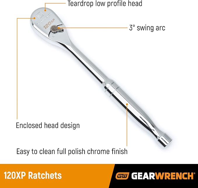 GEARWRENCH 51 Pc. 1/4 Inch Drive 6 Pt. 120XP Mechanics Tool Set, Standard & Deep, SAE/Metric - 80300P (Pack of 6)