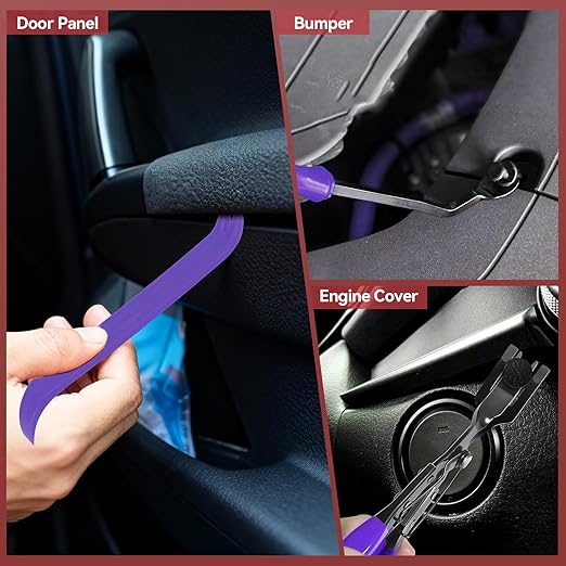 1240PCS Auto Retainer Clips Kit with Trim Removal Tools and 3-Layer Organizer Box, 32 Sizes Push Rivets Fasteners for Car Bumper, Fender, Door Panel and Interior Repair