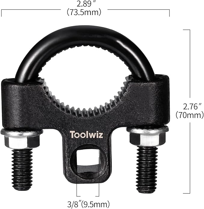 Toolwiz Inner Tie Rod Removal Tool - 3/8” inch Universal Low Profile Tool 30-42mm with Non-Slip Teeth for Easy Inner Rod Removal and Installation, U-Wrench for Car Truck Vehicle Automotive Repair