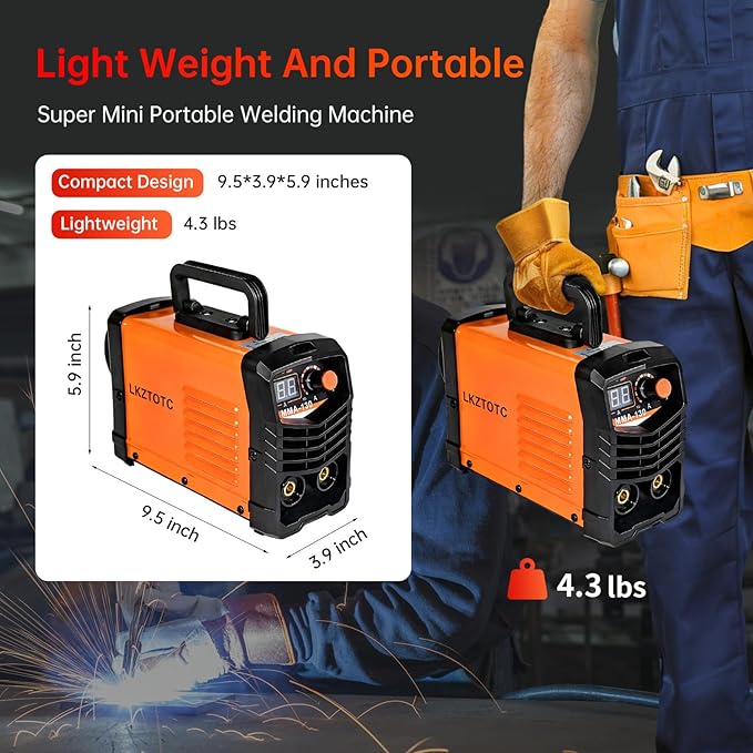 130A Stick Welder 110V, Mini Arc Welder Machine, IGBT Inverter Portable Welding Machine Kit for Home DIY Beginners, with Gloves, Welding Mask, 10 Rods & Wire Brush(Orange)