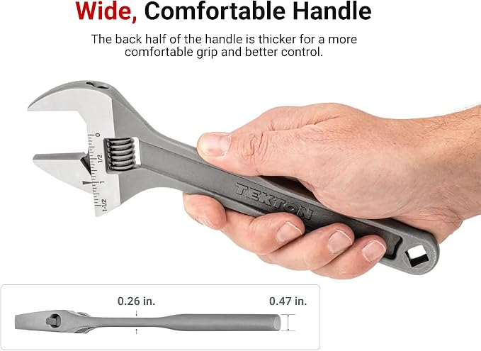 TEKTON 9 Inch Adjustable Wrench | WSA04222 | 1-1/2 in. Jaw Capacity