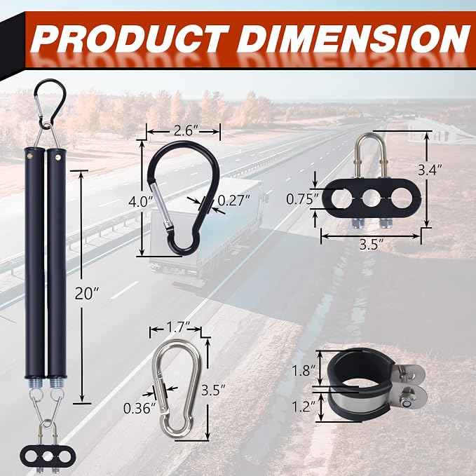 CheeMuii 20" Double Tender Spring Kit with 3-Hole & 3-in-1 Air Hose Holder