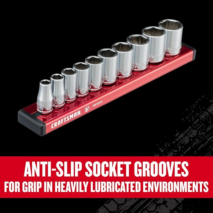 CRAFTSMAN V-SERIES Socket Set, Shallow MM, 1/4 Inch Drive, 10 Piece (CMMT17500V)